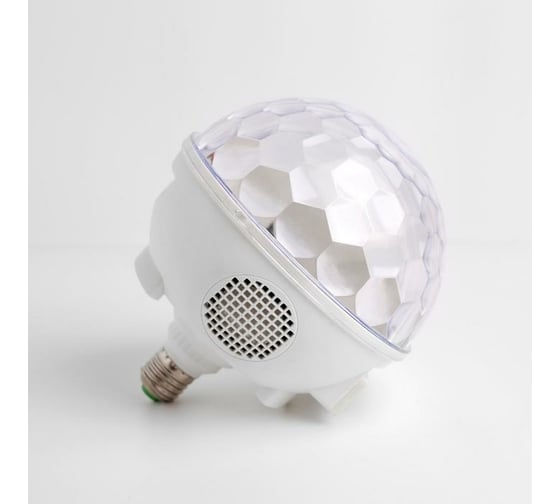 Световой прибор Luazon Хрустальный шар Е27, LED-6-220V, 2 динамика, Bluetooth, белый 4445775