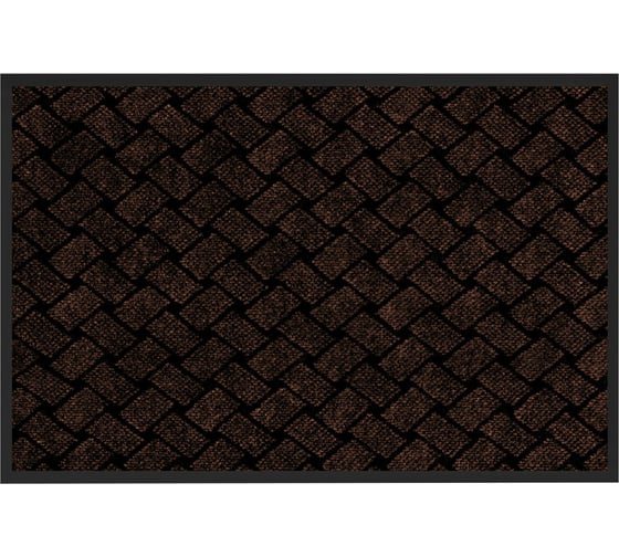 Коврик придверный ОФИСМАГ 60x90см КОРИЧНЕВЫЙ влаго-грязезащитный, 450гр/м2, плетение, PRIMILA KRAFT 701049 1