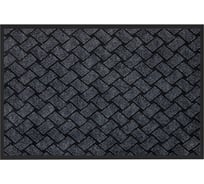 Коврик придверный ОФИСМАГ 60x90см СЕРЫЙ влаго-грязезащитный, 450гр/м2, плетение, PRIMILA KRAFT 701050