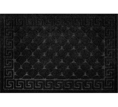 Коврик придверный ЛЮБАША 40x60см ЧЕРНЫЙ грязезащитный 430гр/м2, фактурный рисунок ЧЕШУЙКИ 701057
