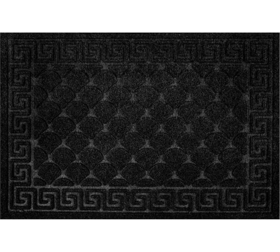 Коврик придверный ЛЮБАША 40x60см ЧЕРНЫЙ грязезащитный 430гр/м2, фактурный рисунок ЧЕШУЙКИ 701057 1