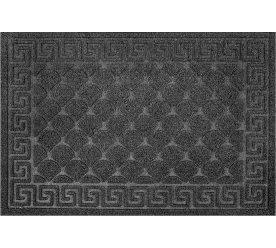 Коврик придверный ЛЮБАША 40x60см СЕРЫЙ грязезащитный 430гр/м2, фактурный рисунок ЧЕШУЙКИ 701058 1