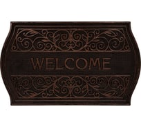 Придверный коврик VORTEX Welcome 45x75 см, медь, ажурный 24336