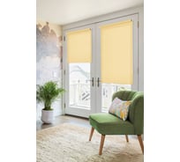 Рулонная штора для балконной двери Эскар однотонная, светлый абрикос, 62х215 см 31112062215