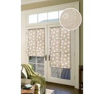 Рулонная штора для балконной двери Эскар с принтом, одуванчик бежевый, 52x215 см 379231052215