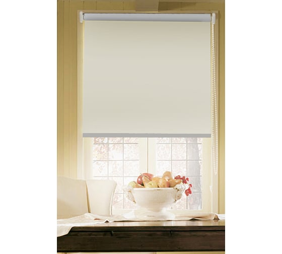 Рулонная штора Эскар blackout отражающий крем, 52х170 см 39109052170 1