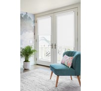 Рулонная штора для балконной двери Эскар однотонная, белый, 62х215 см 31008062215