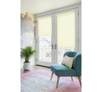 Рулонная штора для балконной двери Эскар однотонная, светлый лимон, 62х215 см 31115062215