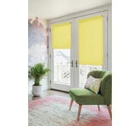 Рулонная штора для балконной двери Эскар однотонная, желтый, 52х215 см 31003052215