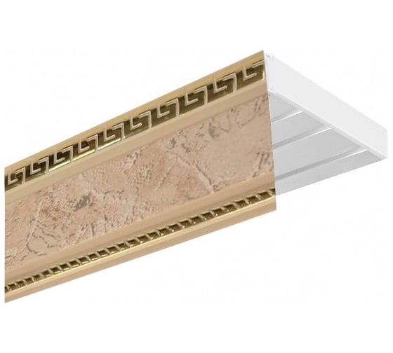 Трехрядный карниз Эскар ЭКОНОМ Антик в сборе, мокко, 2.2 м 539430220