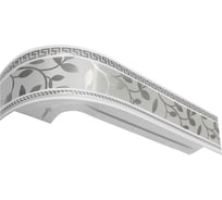 Трехрядный карниз Эскар Классика антик инкрустация серебро в сборе, 2.4 м 540431240