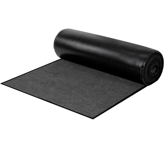 Коврик LAIMA EXPERT ДОРОЖКА 0.9х10м, серый влаго-грязезащита, 430гр/м2, ребристая, 701043 1