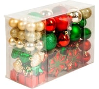 Набор ёлочных шаров Winter Glade, пластик, красный/золотой/зеленый микс, 79 шт в упаковке 60379G311