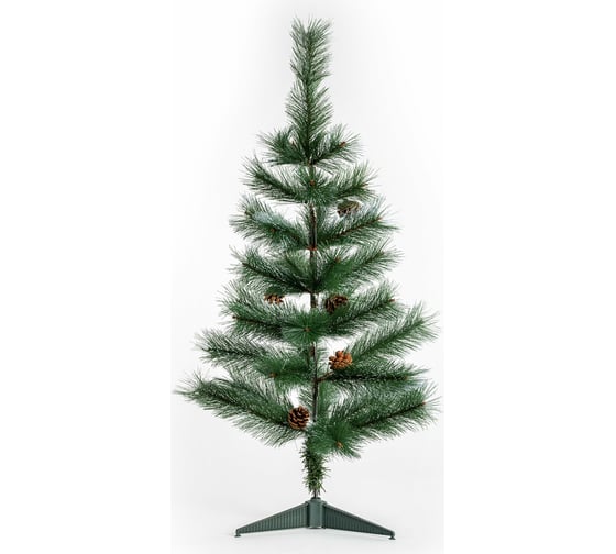 Новогодняя искусственная ель Золотая сказка Velvet Pinewood 90 см, ПВХ, с инеем и шишками 591701 1