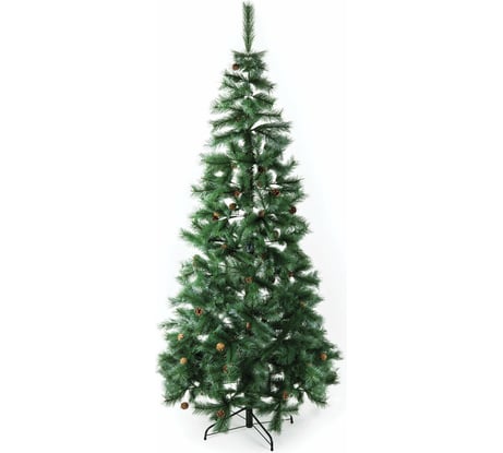 Новогодняя искусственная ель Золотая сказка Velvet Pinewood 240 см, ПВХ, с инеем и шишками 591706