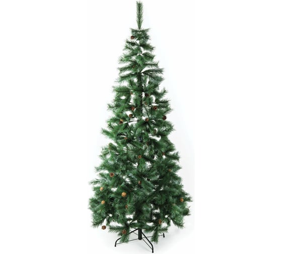 Новогодняя искусственная ель Золотая сказка Velvet Pinewood 240 см, ПВХ, с инеем и шишками 591706 1