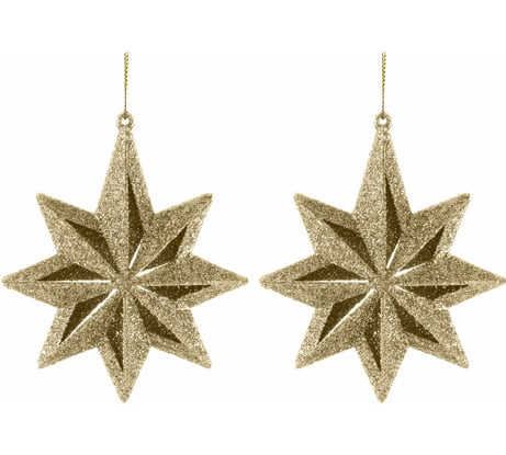 Декоративная подвеска TODI Звезда золотая, 10см, пластик, 2 шт 806620091083