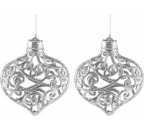 Декоративная подвеска TODI Капля серебристая, 10см, пластик, 2 шт 806670797461