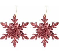 Декоративная подвеска TODI Снежинка №6, красная, 12см, пластик, 2 шт 806390586686