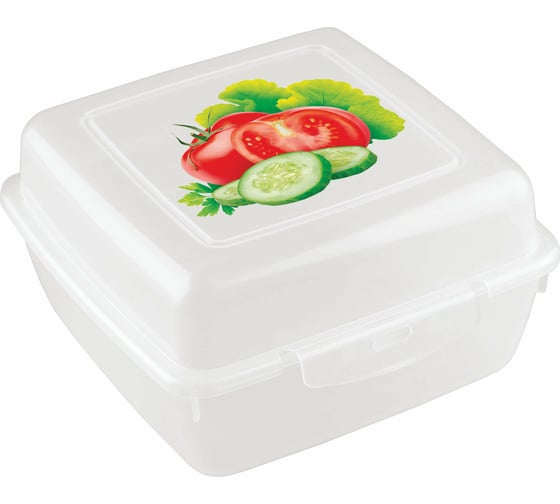 Контейнер для продуктов Phibo с декором 14x14x7,5 см, бесцветный 431234901 1