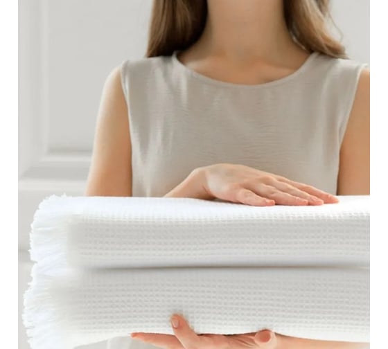 Полотенца вафельные Guten Morgen Валласон, белый, 70х140 см, 2 шт. НПВВ-Бел-70-140-2 1