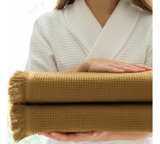 Полотенца вафельные Guten Morgen Валласон, Оливка, 70х140 см, 2 шт. НПВВ-Олв-70-140-2 1