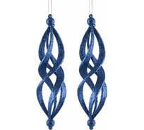 Декоративная подвеска TODI Спираль 18см, пластик, 2 шт, синяя 806831227369