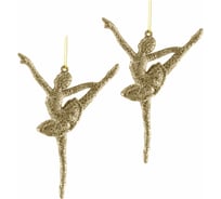 Декоративная подвеска TODI Балерина 9, 14см, пластик, 2 шт, золотая 806179558423