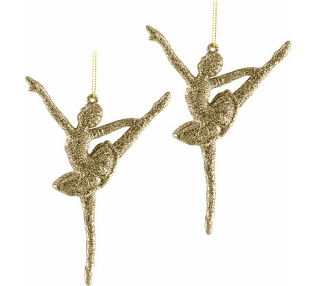 Декоративная подвеска TODI Балерина 9, 14см, пластик, 2 шт, золотая 806179558423