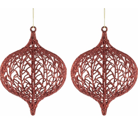 Декоративная подвеска TODI Шар Резной, 12см, пластик, красный 806615584003 1