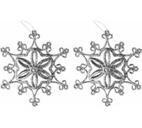 Декоративная подвеска TODI Снежинка №8 5см, пластик, 2 шт, серебристая 806257038286