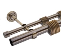 Двухрядный карниз Peora диаметр 28 мм, цвет античное золото, 360 см составной 57425