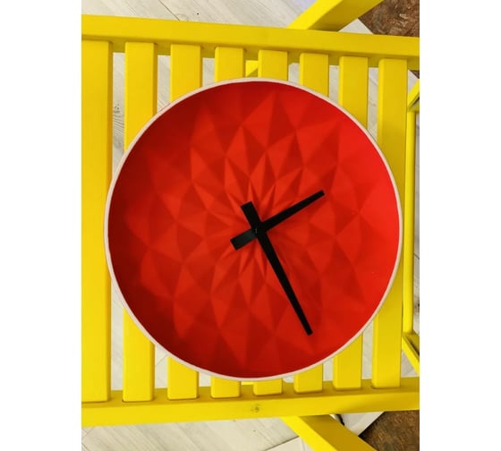 Настенные часы Vilart керамические, круглые, размер 25.5x25.5x5.5 см, красные 18-302