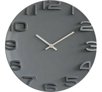 Часы настенные Apeyron круглые, цвет корпуса серый, пластик, питание 1 батарейка АА, не входит/ PL200925