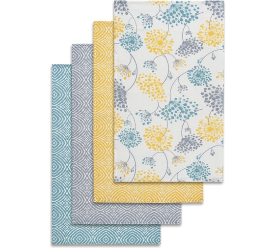 Полотенца вафельные Guten Morgen Чистый дом 35х60 см, 4 шт. НПваф-ЧД-35-60-4 1