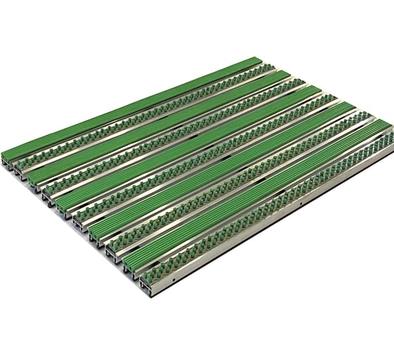 Грязезащитная придверная решетка ООО ПК ЦентрВход Эксперт щетка-широкий скребок, зеленый, 1200х600мм 731EX165 1