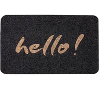 Коврик влаговпитывающий ComeForte «ВЕЛЮР» HELLO 60x90см Черный TCLR/W-1207