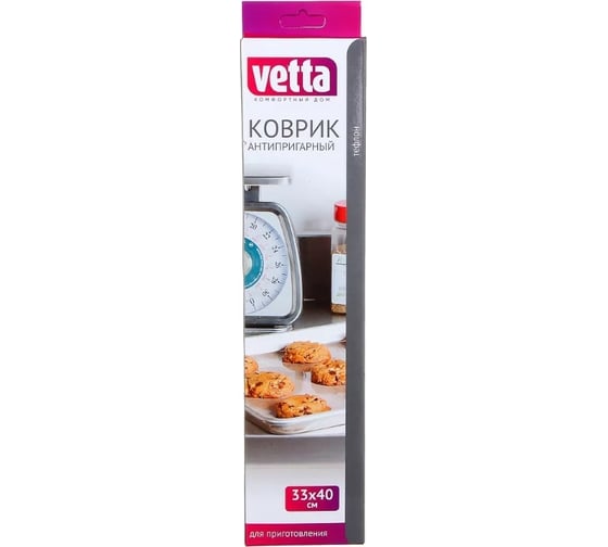 Антипригарный коврик для приготовления VETTA, многоразовый, 33x40 см, 0,08 мм, тефлон 438-066