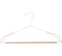 Металлическая вешалка VETTA с объемными плечиками, бамбуковая перекладина, 40 см 456-102