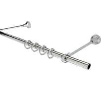 Одинарный карниз Peora 16 мм, в коробе, открытый кронштейн, хромированный глянец, 1.6 м 54381