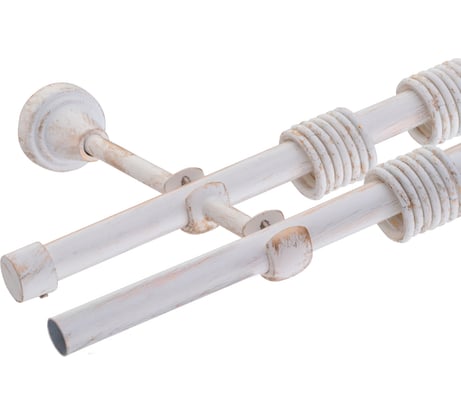 Двойной карниз Peora в коробе, 16 мм, открытый кронштейн, белое золото, 1.8 м 66197