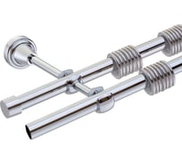 Двойной карниз Peora DIY в коробе, 16 мм, открытый кронштейн, глянцевый хром, 2.4 м 53930