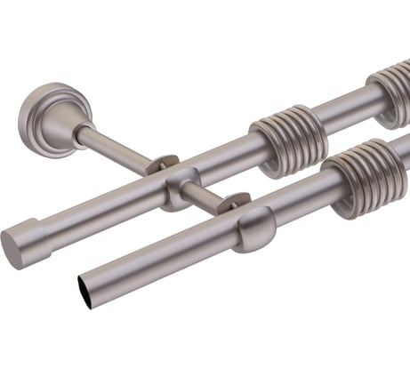 Двойной карниз Peora в коробе, 16 мм, открытый кронштейн, сатин, 3.6 м, составной 53971