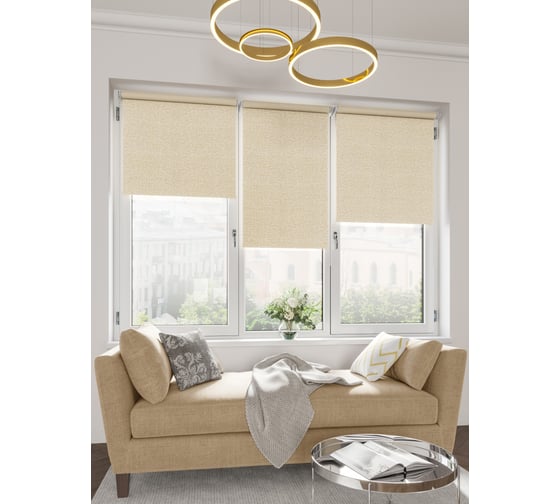 Мини ролета LEGRAND Блэкаут Кристалл 47х175, крем ГП 58069189