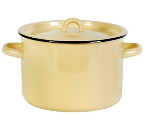 Эмалированная кастрюля СТАЛЬЭМАЛЬ цилиндрическая, 4.5 л, кремовый ХП3788