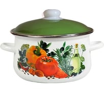 Эмалированная кастрюля СТАЛЬЭМАЛЬ коническая, 4.0 л, белоснежная, европейская кухня ПД1523