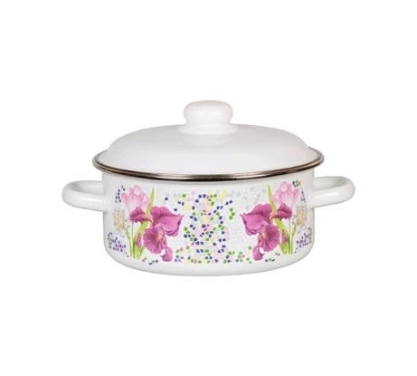 Кастрюля СТАЛЬЭМАЛЬ цилиндрическая, 4 л, мозаика белоснежная ПД8249