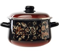 Эмалированная кастрюля СТАЛЬЭМАЛЬ коническая, 5.5 л, драгоценная черная ТБ14511