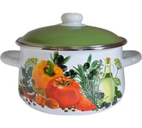 Эмалированная кастрюля СТАЛЬЭМАЛЬ коническая, 5.5 л, белоснежная, европейская кухня ПД1524