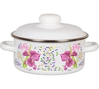 Эмалированная кастрюля СТАЛЬЭМАЛЬ цилиндрическая, 5.0 л, белоснежная, мозаика ТБ15985